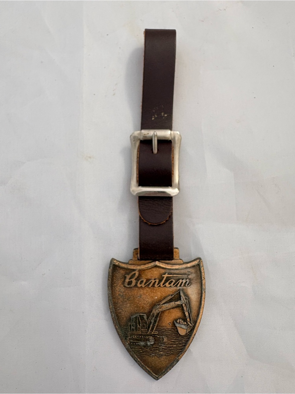 Bantam Vintage Excavator Leather Watch Fob Tag - Brown
